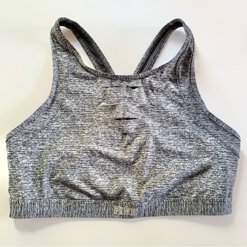Victoria's Secret Gray Sport Athletic Distressed Bra US Large